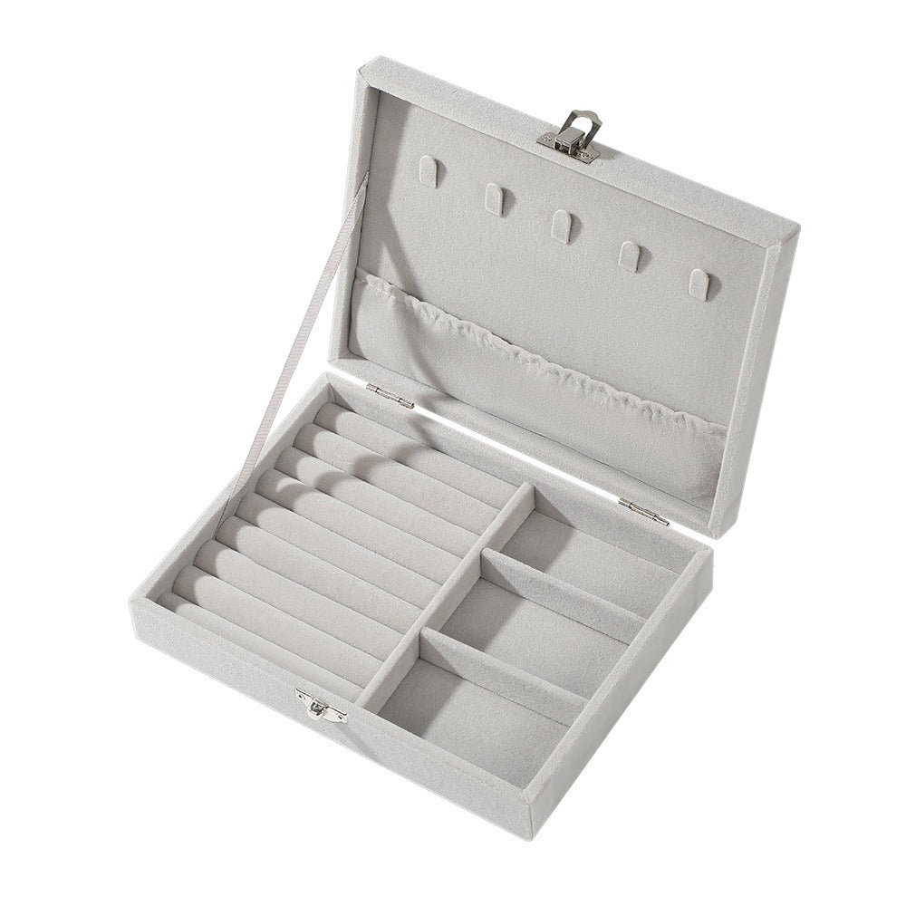 Shopclassyshop Accessories Flannel leather jewelry storage box earrings necklace organizing