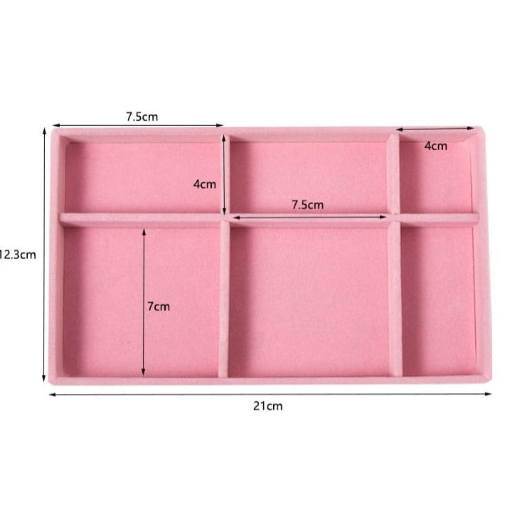 Shopclassyshop 18 Compartment Jewelry Box Velvet Ring Earrings Empty Plate Display Tray customize