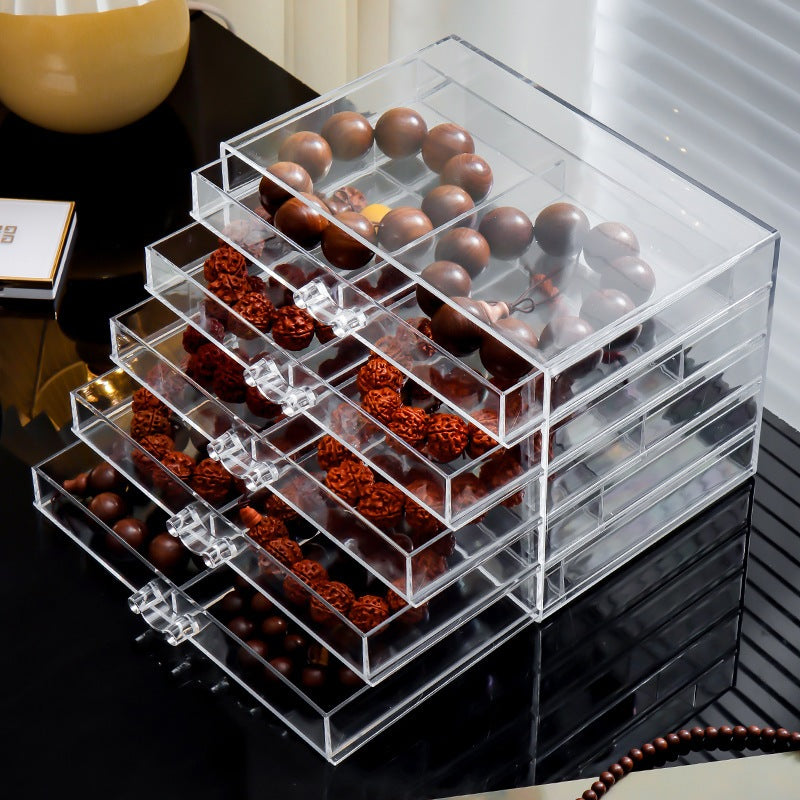 Shopclassyshop Five Drawer ins transparent Bracelet Organizer dust-proof earring bracelets necklaces jewelry storage box
