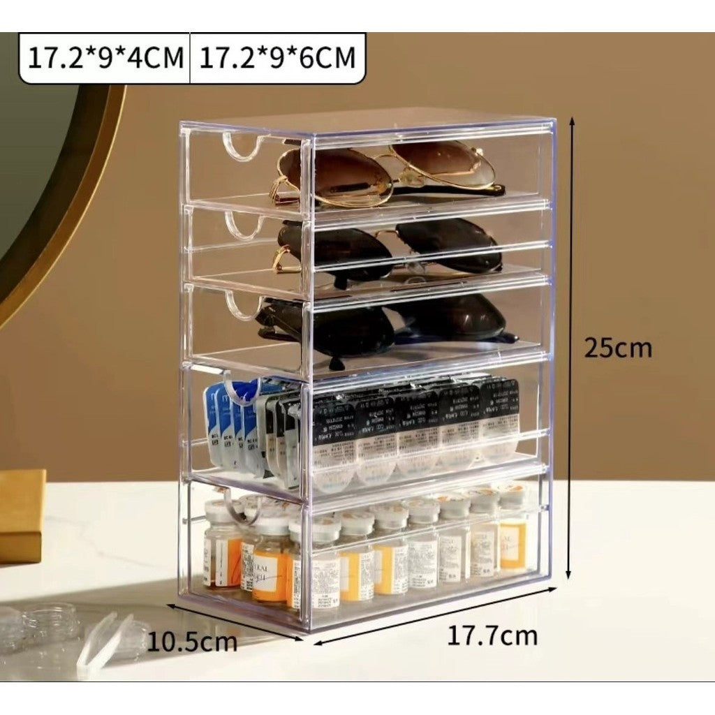 Shopclassy Organizer Storage disposable Contact Lenses/glasses box multi-layer drawer acrylic sunglasses