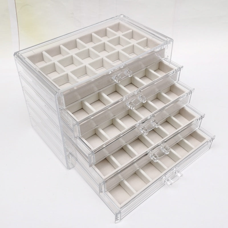 ShopClassyShop Acrylic Drawer style velvet jewelry necklace storage box organizer velvet
