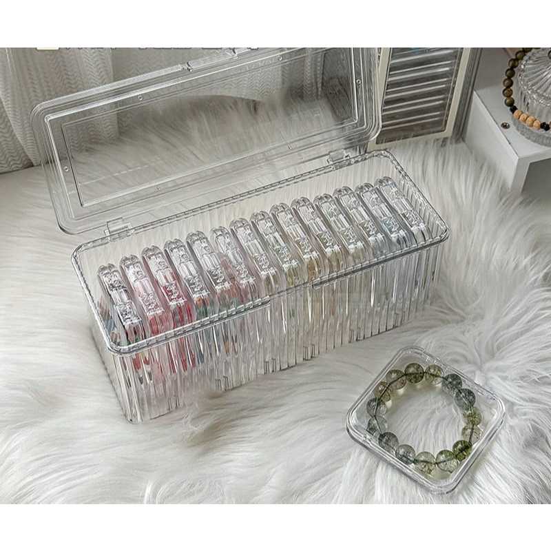 Shopclassyshop Transparent acrylic jewelry crystal Bracelet Box organizer storage anti-oxidation