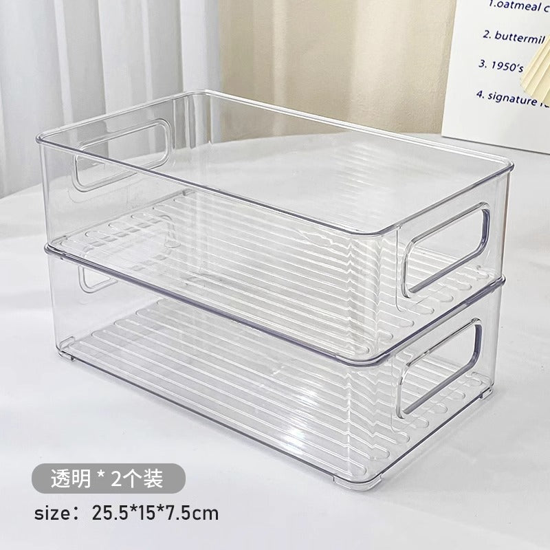 Shopclassyshop PET storage box acrylic organizer cosmetics transparent basket dormitory mask organizer sundries, shelves