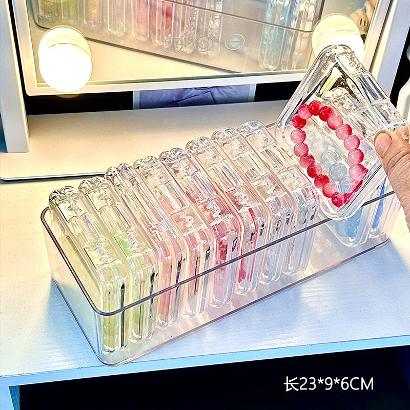 Shopclassyshop Transparent acrylic jewelry crystal Bracelet Box organiser storage box anti-oxidation portable