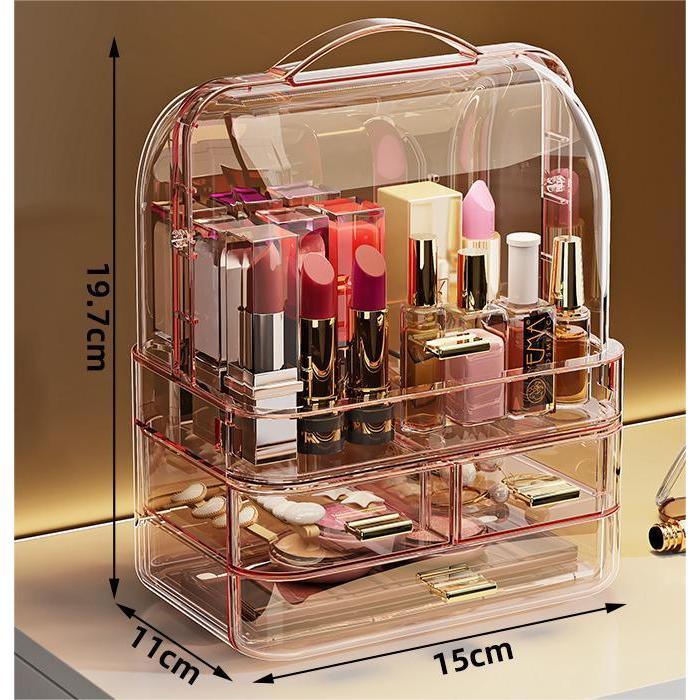 Shopclassyshop Cute Mini jewelry & Essential oil storage box with handle for lipstick acrylic drawer clear model