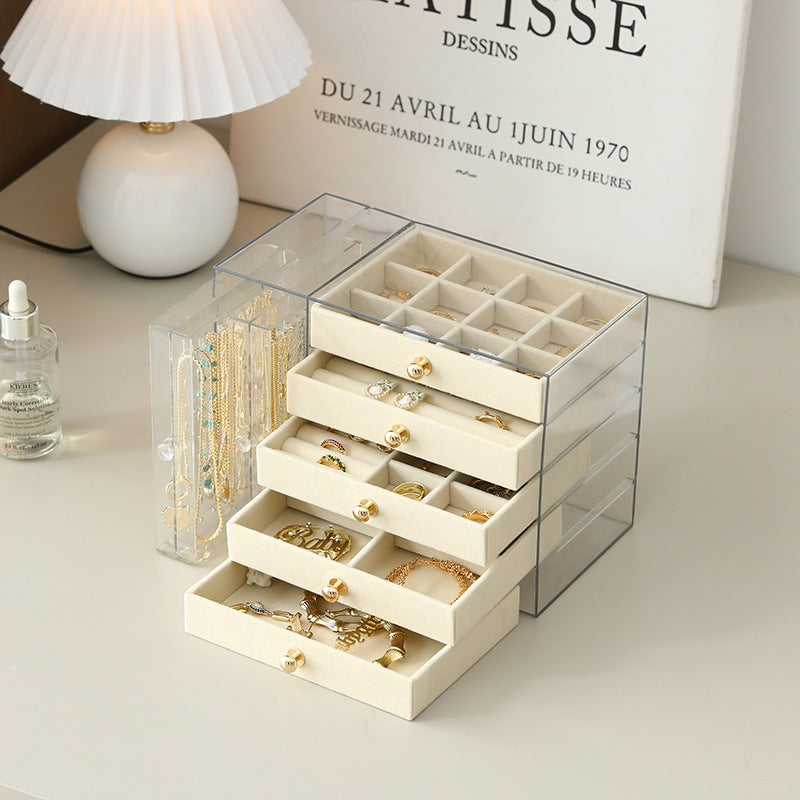 Shopclassyshop Dustproof transparent acrylic stud earrings necklace accessories plastic storage box