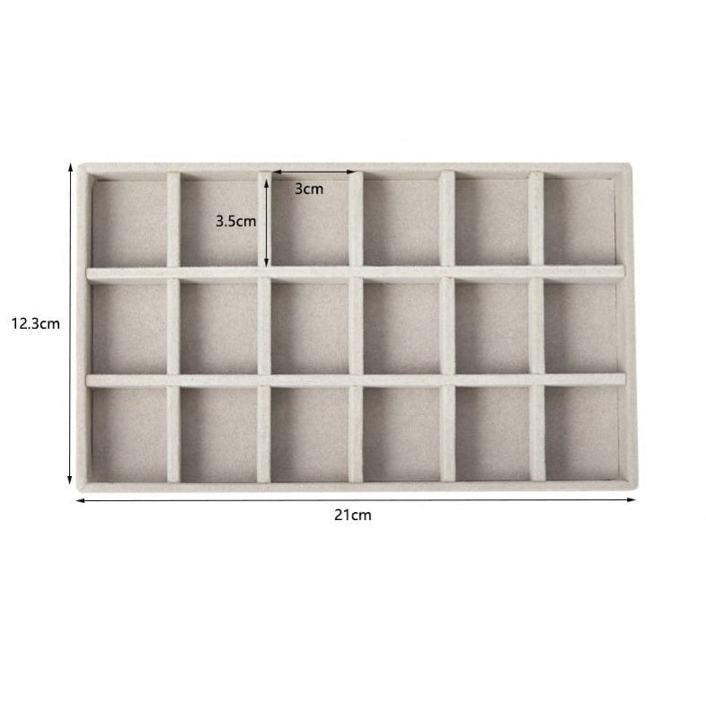 Shopclassy Compartment Jewelry Organizer Storage Box Velvet Ring Earrings Empty Plate Display Box Jewelry Tray customize