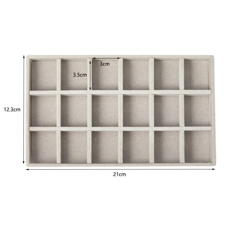 Shopclassyshop 18 Compartment Jewelry Box Velvet Ring Earrings Empty Plate Display Tray customize
