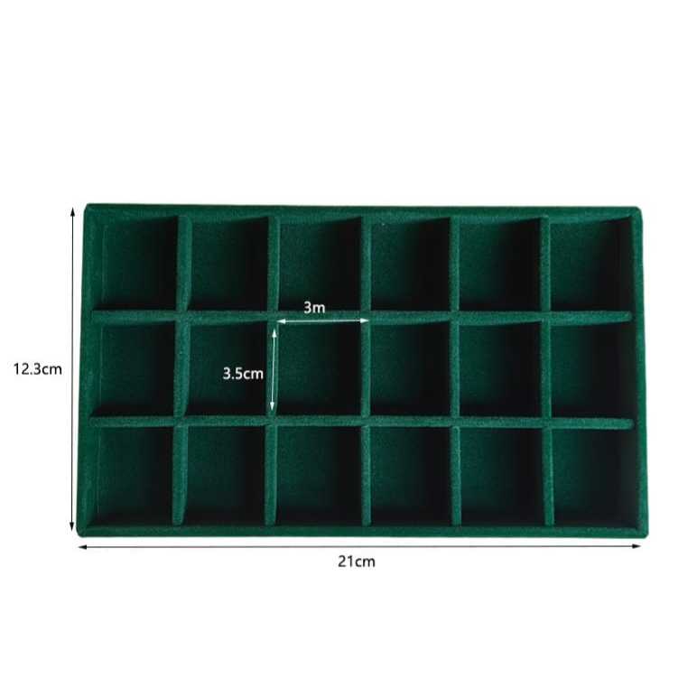 Shopclassyshop 18 Compartment Jewelry Box Velvet Ring Earrings Empty Plate Display Tray customize
