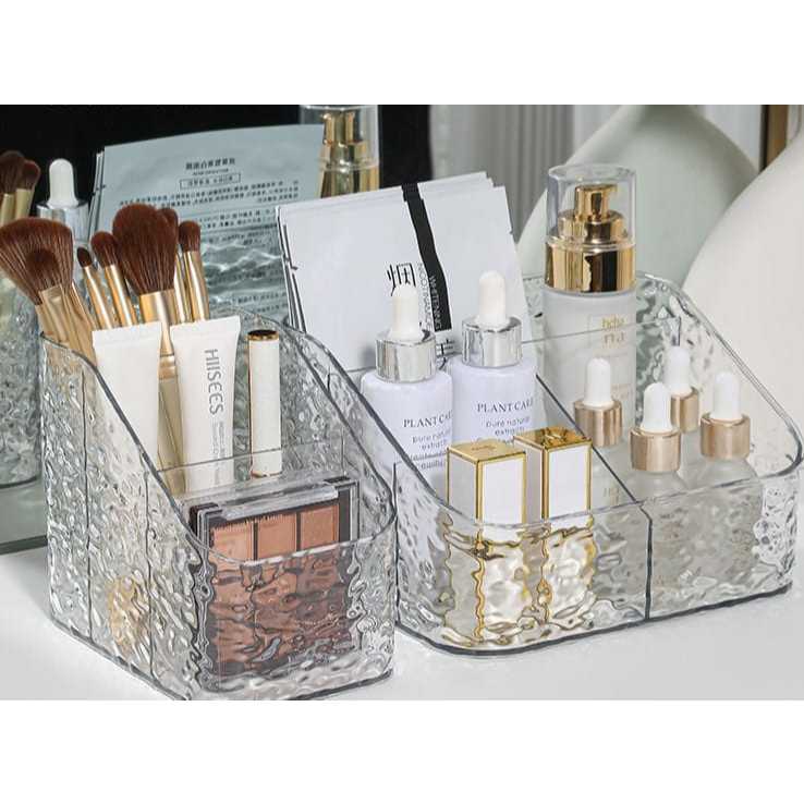 Shopclassyshop Acrylic Transparent Glacier Pattern Makeup Brush Organizer Storage Bucket Box Dresser Lipstick  Eyeshadow