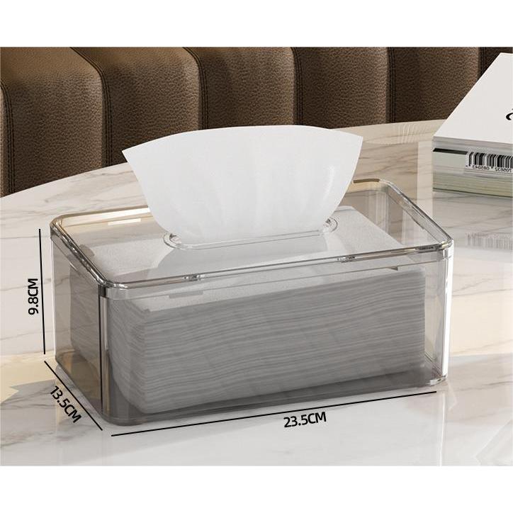 Shopclassy  tissue box holder Transparent Acrylic Nordic luxury remote control desktop storage