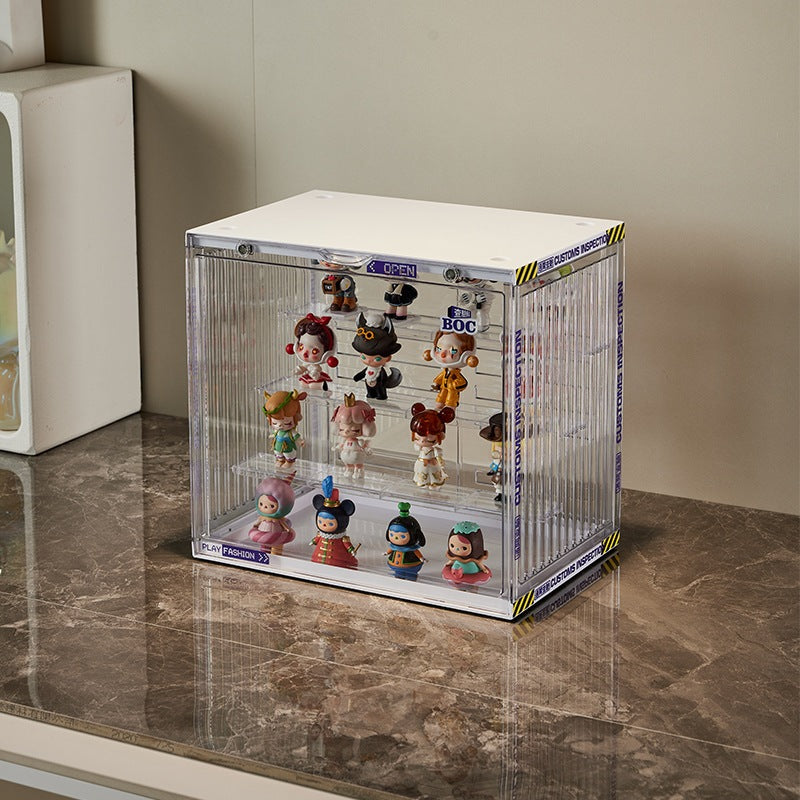 Acrylic Display Box fits Toy Popmart bearbrick Figurine Display Case Blind Box Lego Display Cabinet Removable Shelf