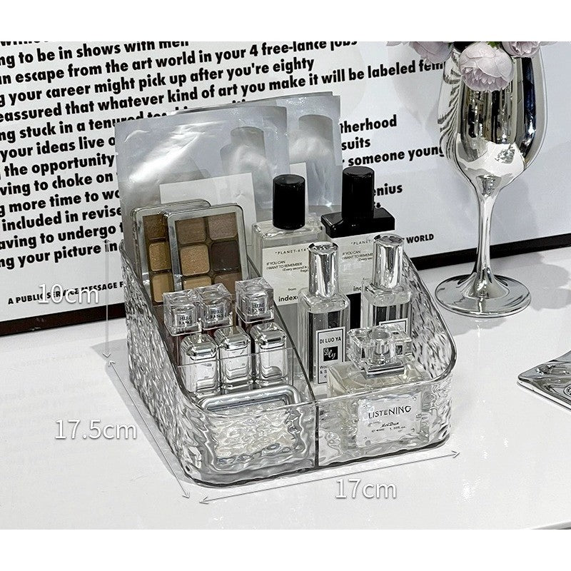 Shopclassyshop Acrylic Transparent Glacier Pattern Makeup Brush Organizer Storage Bucket Box Dresser Lipstick  Eyeshadow