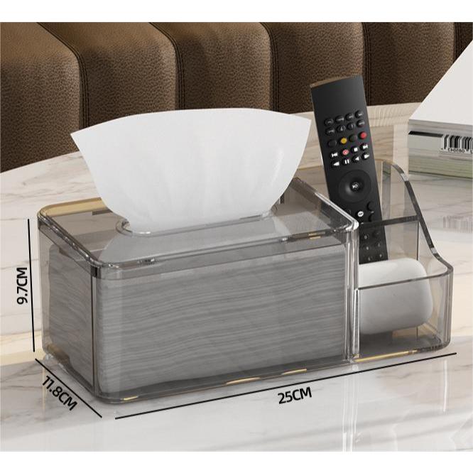 Shopclassy  tissue box holder Transparent Acrylic Nordic luxury remote control desktop storage