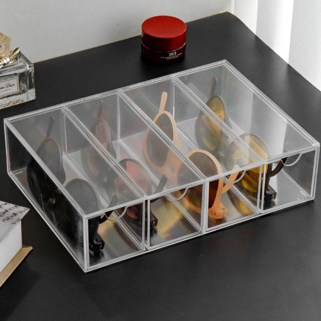 Shopclassyshop Acrylic sunglasses spectacles storage display box case fits 4 acrylic transparent clear dustproof