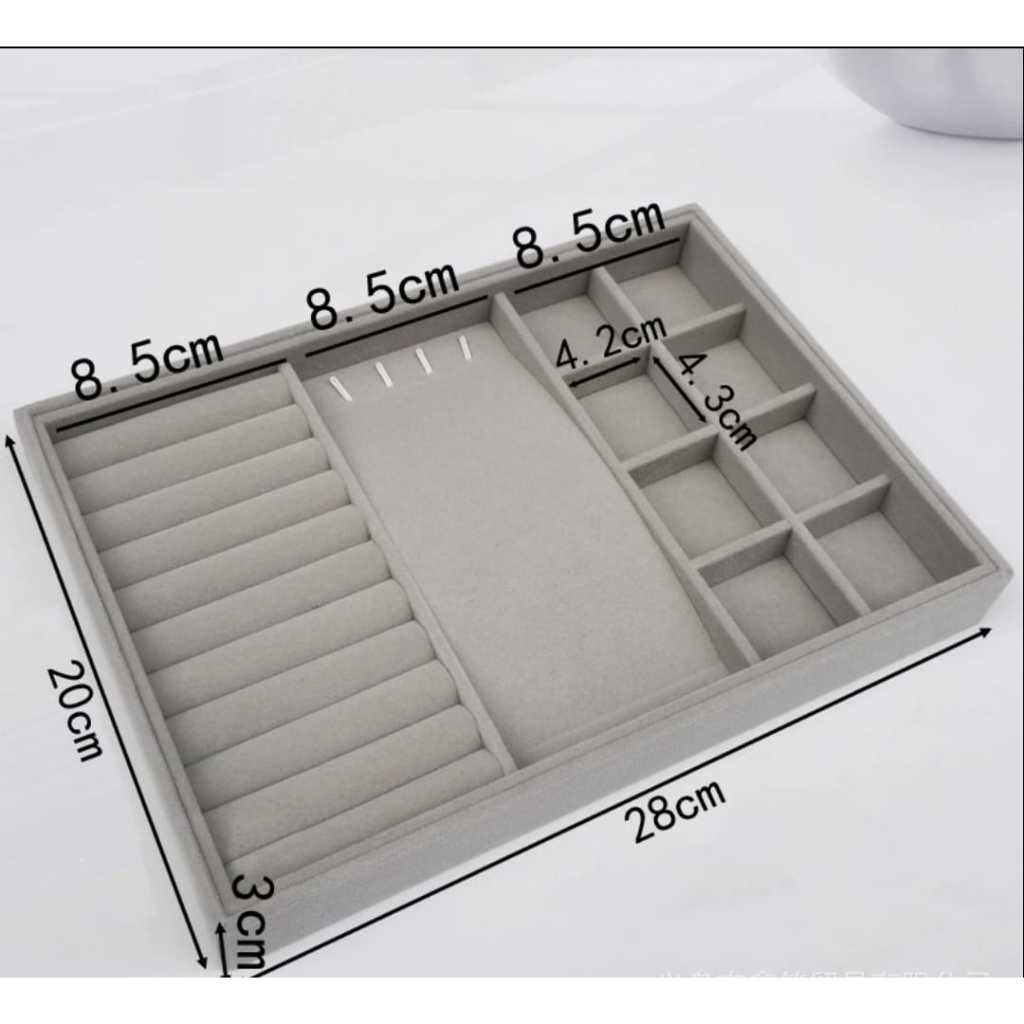 Shopclassyshop 18 Compartment Jewelry Box Velvet Ring Earrings Empty Plate Display Tray customize