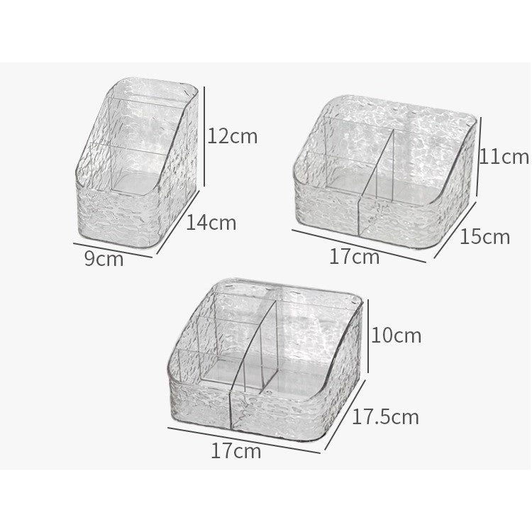 Shopclassyshop Acrylic Transparent Glacier Pattern Makeup Brush Organizer Storage Bucket Box Dresser Lipstick  Eyeshadow