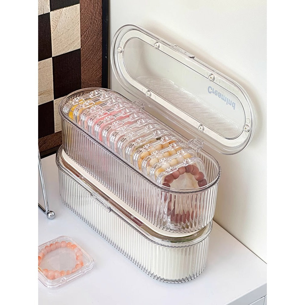 Shopclassyshop Transparent acrylic jewelry crystal Bracelet Box organiser storage box anti-oxidation portable