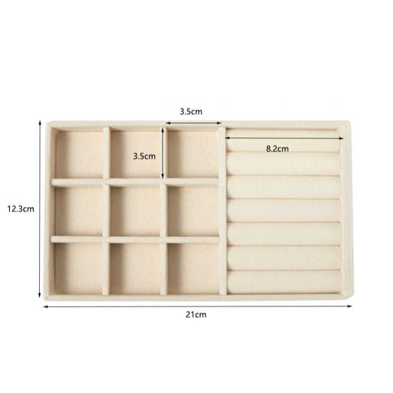 Shopclassyshop 18 Compartment Jewelry Box Velvet Ring Earrings Empty Plate Display Tray customize