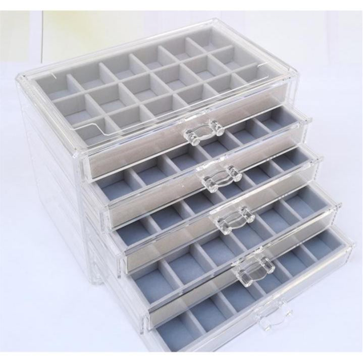 ShopClassyShop Acrylic Drawer style velvet jewelry necklace storage box organizer velvet