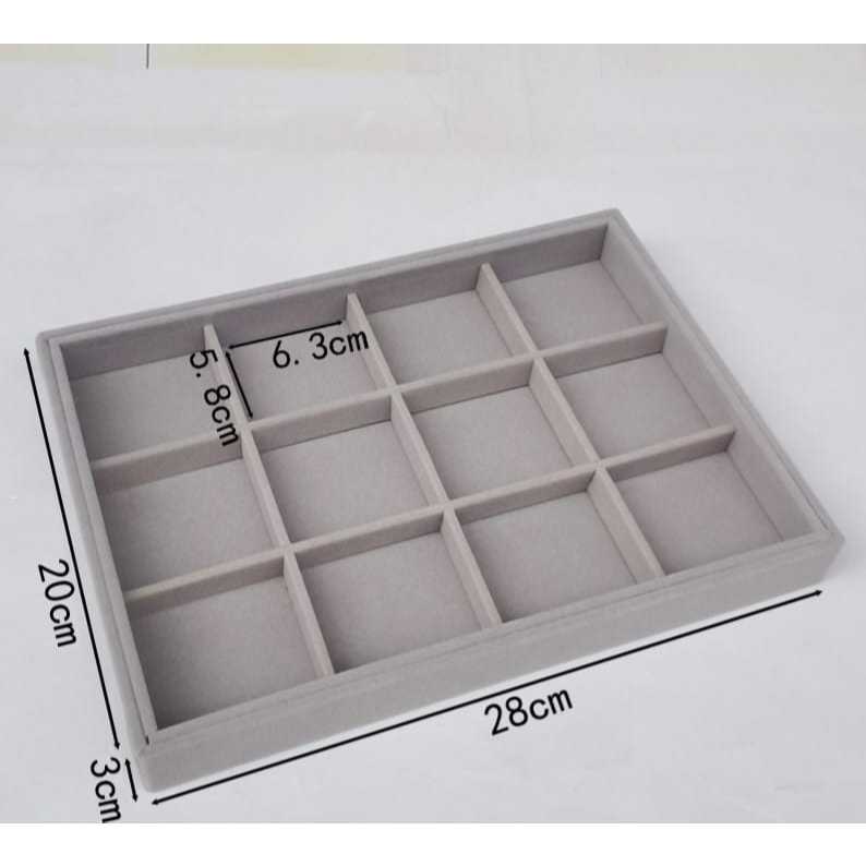 Shopclassyshop 18 Compartment Jewelry Box Velvet Ring Earrings Empty Plate Display Tray customize