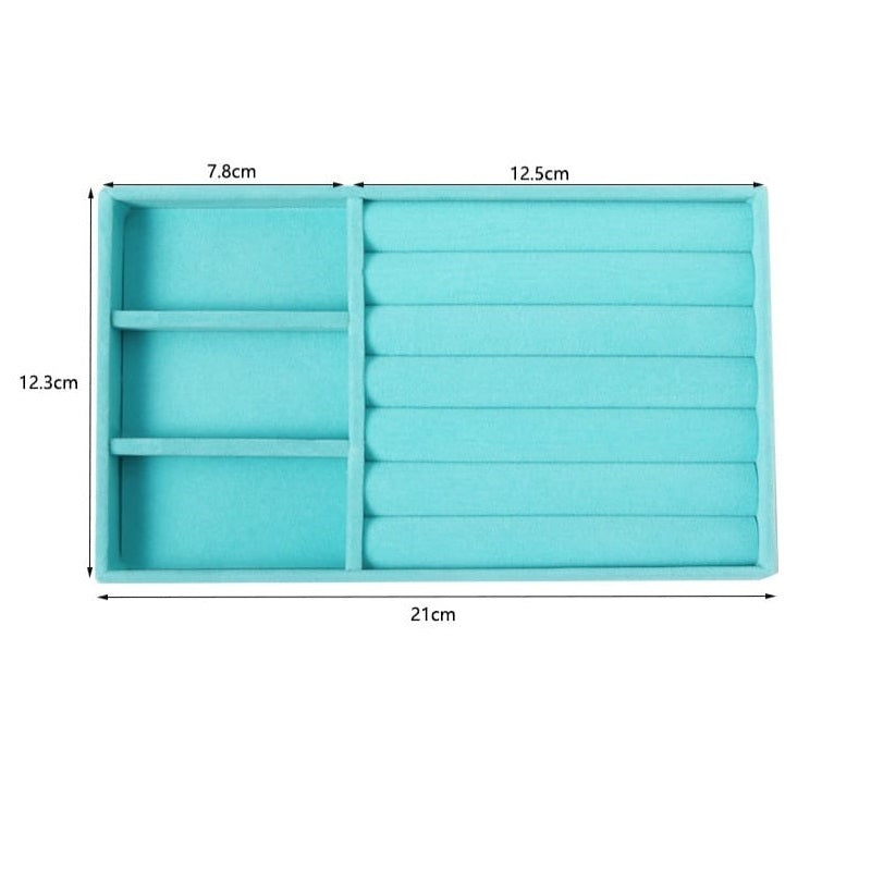 Shopclassyshop 18 Compartment Jewelry Box Velvet Ring Earrings Empty Plate Display Tray customize