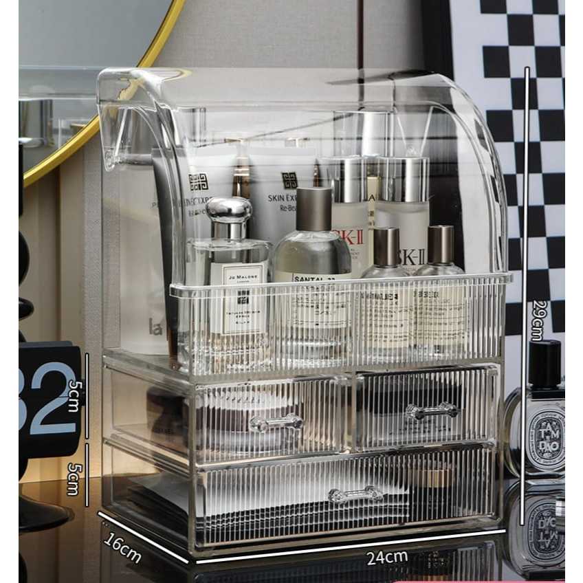 Shopclassyshop Acrulic Cosmetics Make up storage box desktop dust-proof skin care product storage table lipstick makeup