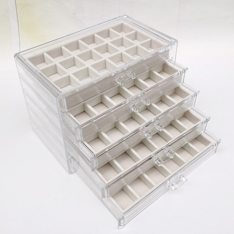 ShopClassyShop Acrylic Drawer style velvet jewelry necklace storage box organizer velvet