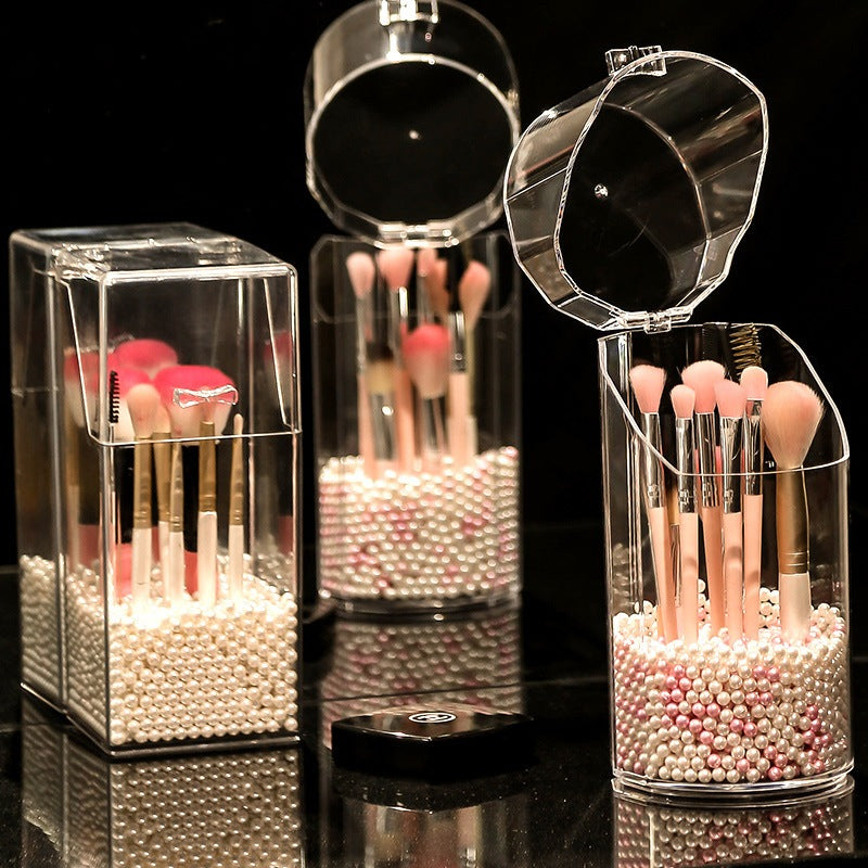 Shopclassyshop Acrylic plastic Brush holder Organizer eyebrow pencil beauty brush storage box cosmetics pen dust-proof