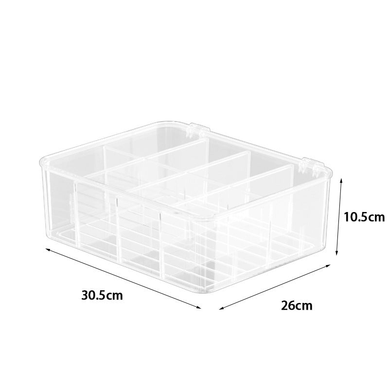 Shopclassy Transparent Desktop Dresser panty Bra Case Skincare Product Tea bags coffee variety Organizer Storage box