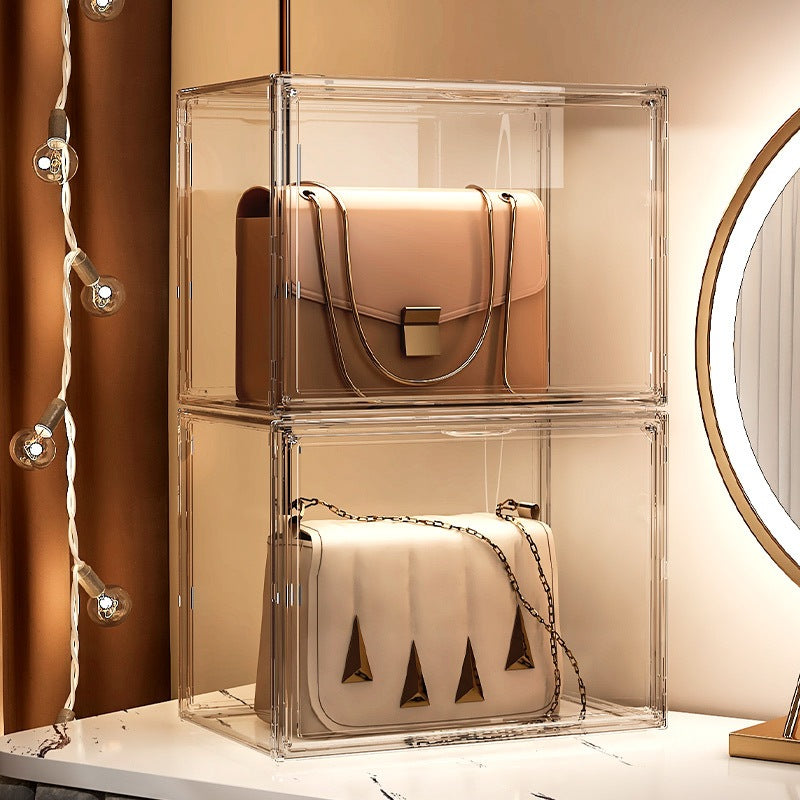ShopClassyshop XXL Extra large Acrylic Premium Handbag Box Stackable with magnetic door for Luxury Bags