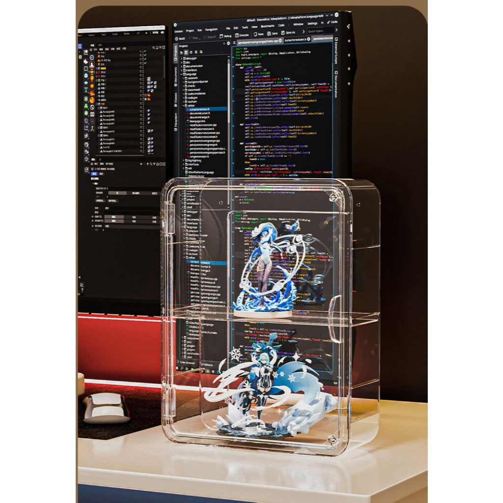 Shopclassyshop Wall-mounted clear Popmart display box for perfume & Toys Pop Mart doll figures storage box hanging thin