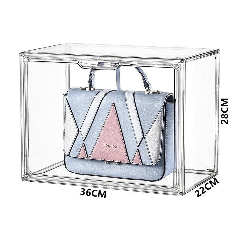 Shopclassyshop acrylic storage box for ladies handbag Collectable Bag box display magnetic suction luxury dust-proof