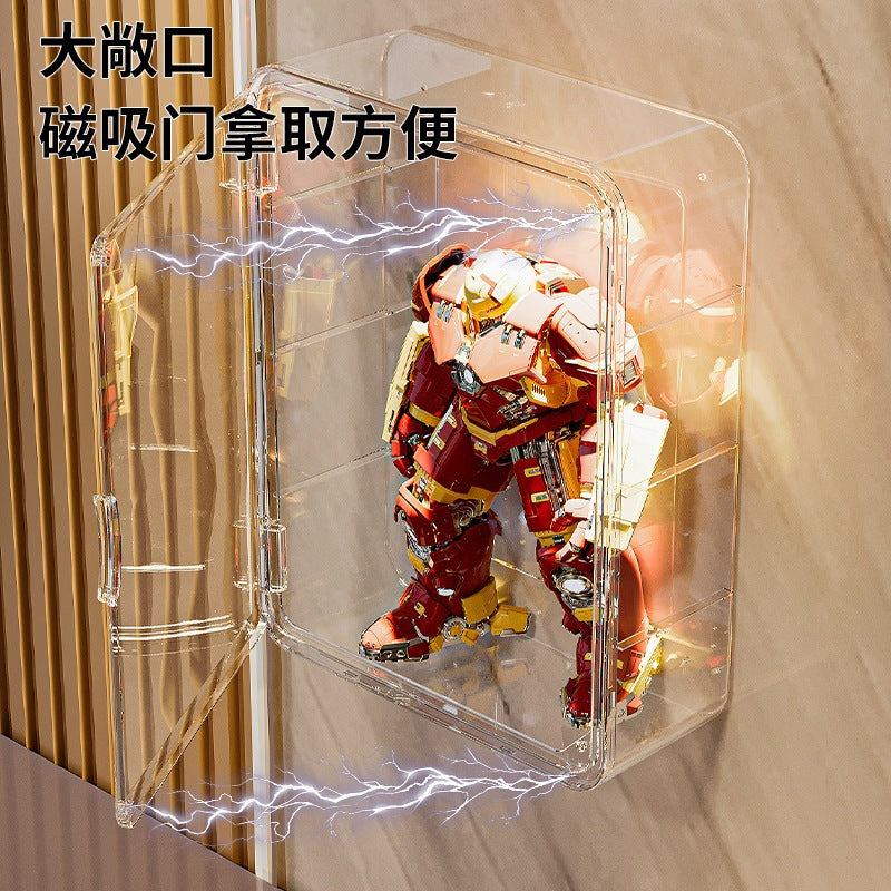 Shopclassyshop Wall-mounted clear Popmart display box for perfume & Toys Pop Mart doll figures storage box hanging thin