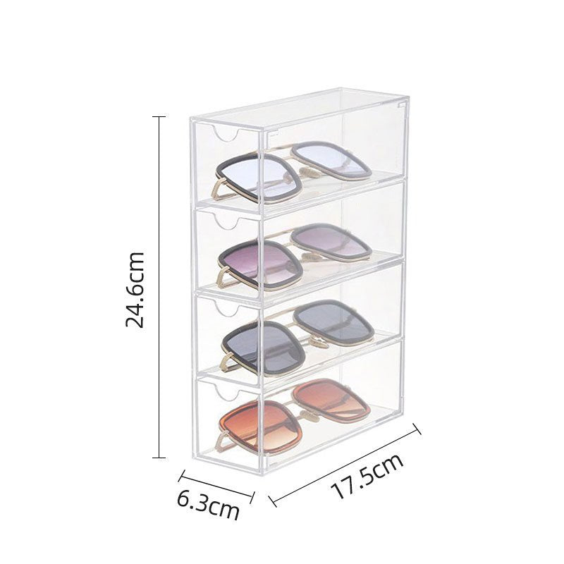 Shopclassyshop Acrylic sunglasses spectacles storage display box case fits 4 acrylic transparent clear dustproof