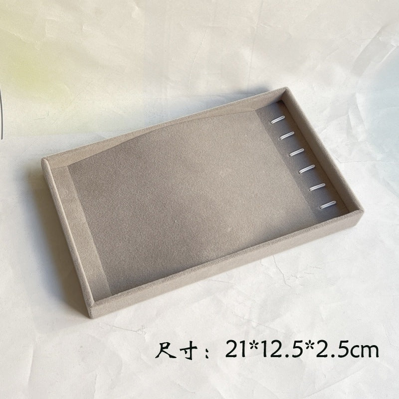 Shopclassy Compartment Jewelry Organizer Storage Box Velvet Ring Earrings Empty Plate Display Box Jewelry Tray customize