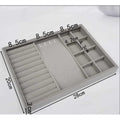 Shopclassyshop Large Compartment Jewelry Tray Box Velvet Ring Earrings Plate Display Organizer