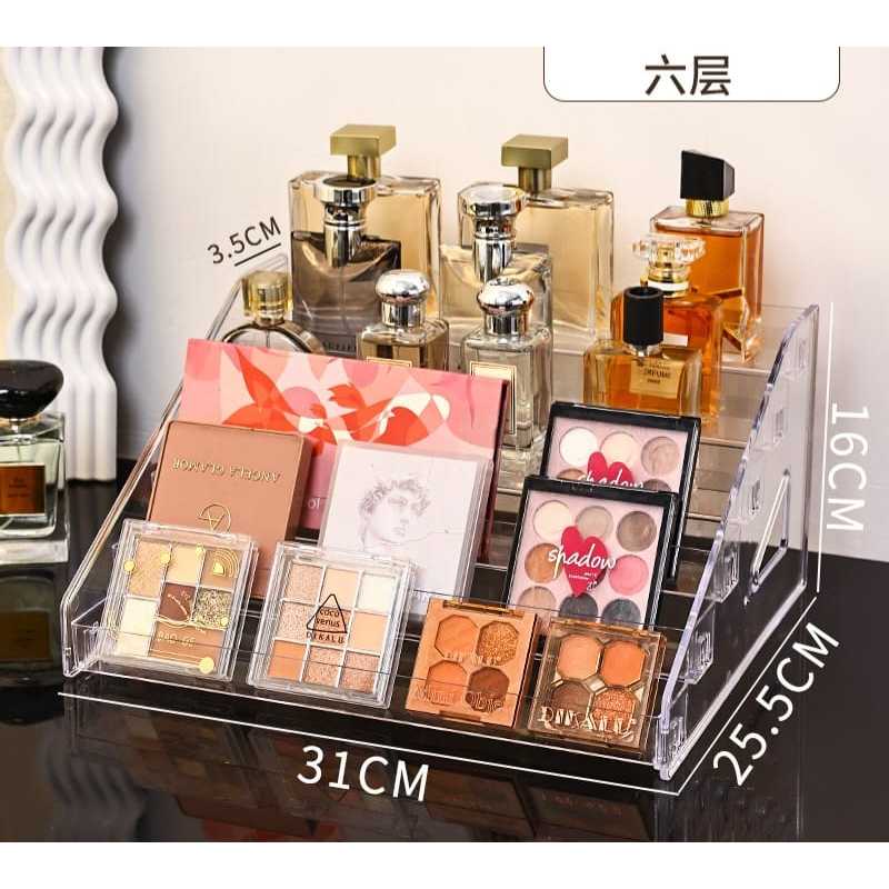 Shopclassyshop Acrylic Perfume organizer shelf tabletop storage box ladder cosmetics eyeshadow nail polish