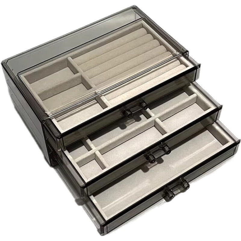 Shopclassy Compartment Jewelry Organizer Storage Box Velvet Ring Earrings Empty Plate Display Box Jewelry Tray customize