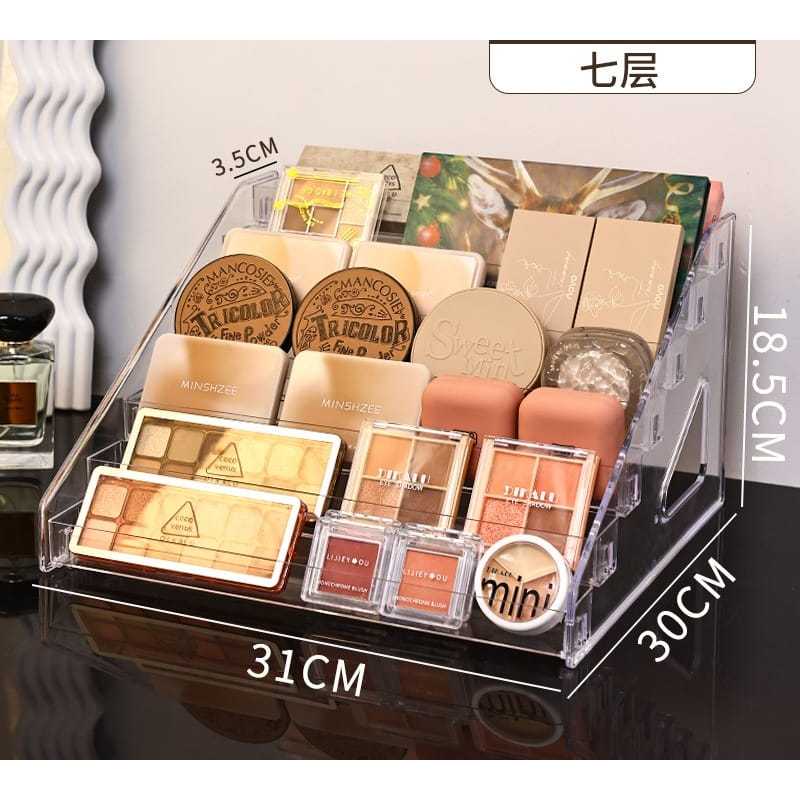Shopclassyshop Acrylic Perfume organizer shelf tabletop storage box ladder cosmetics eyeshadow nail polish