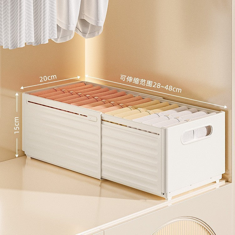 Shopclassyshop Stretchable drawer organizer water ripple five-grid table storage household socks underwear organizer