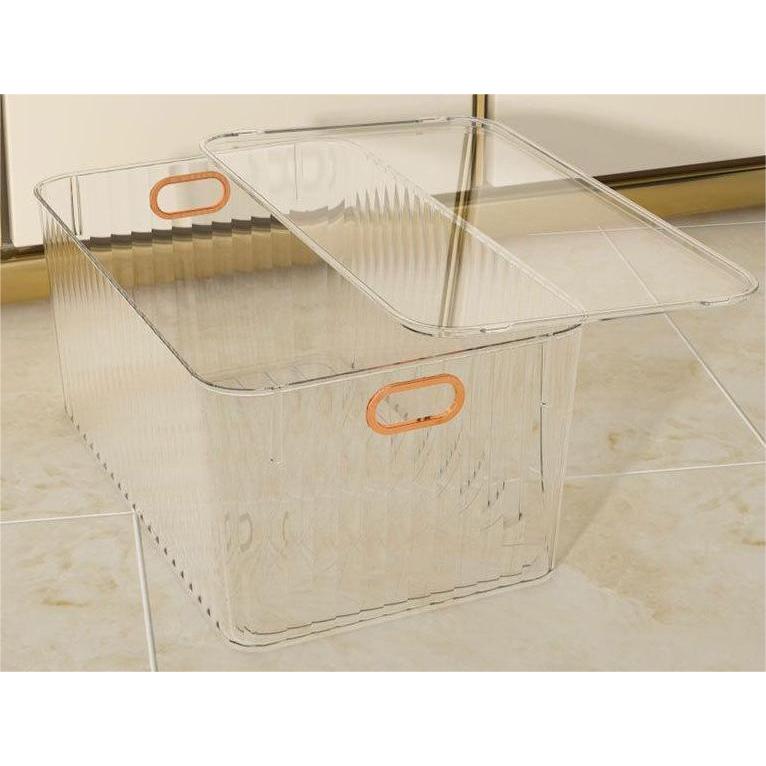 Shopclassyshop Transparent Dustproof Storage Box with Lid Large Capacity Desktop Cosmetic Organizer Storage Box