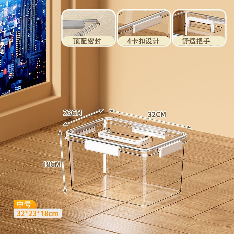 Shopclassyshop Transparent Dustproof Storage Box with Lid Large Capacity Desktop Cosmetic Organizer Storage Box