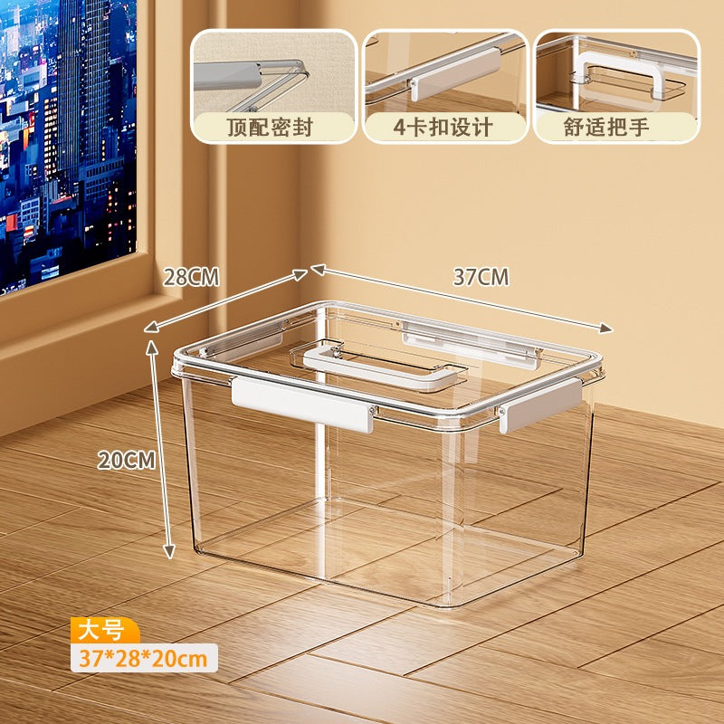 Shopclassyshop Transparent Dustproof Storage Box with Lid Large Capacity Desktop Cosmetic Organizer Storage Box