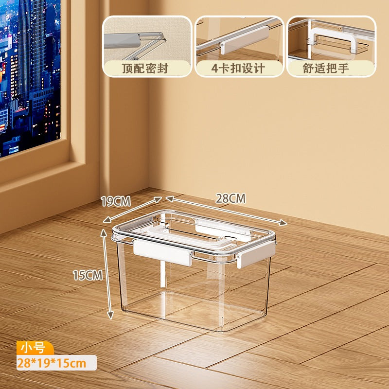 Shopclassyshop Transparent Dustproof Storage Box with Lid Large Capacity Desktop Cosmetic Organizer Storage Box