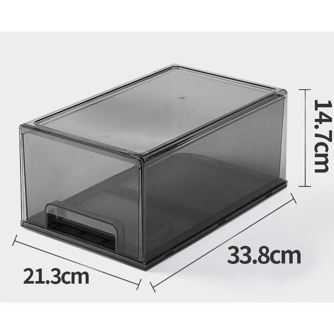 Shopclassyshop Grey large capacity cosmetics organizer Drawer-type mask storage box desktop skincare product organizer