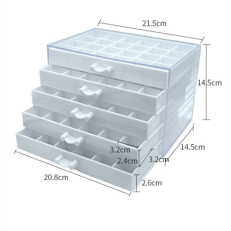Shopclassyshop 5 Drawer 120 slot jewerly box anti-oxidation earring multi grid ring storage box