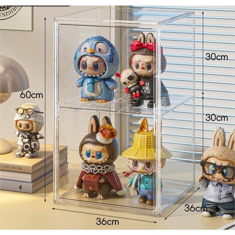 Shopclassyshop Acrylic Labubu Doll plush toy storage display box angel stackable doll dust-proof