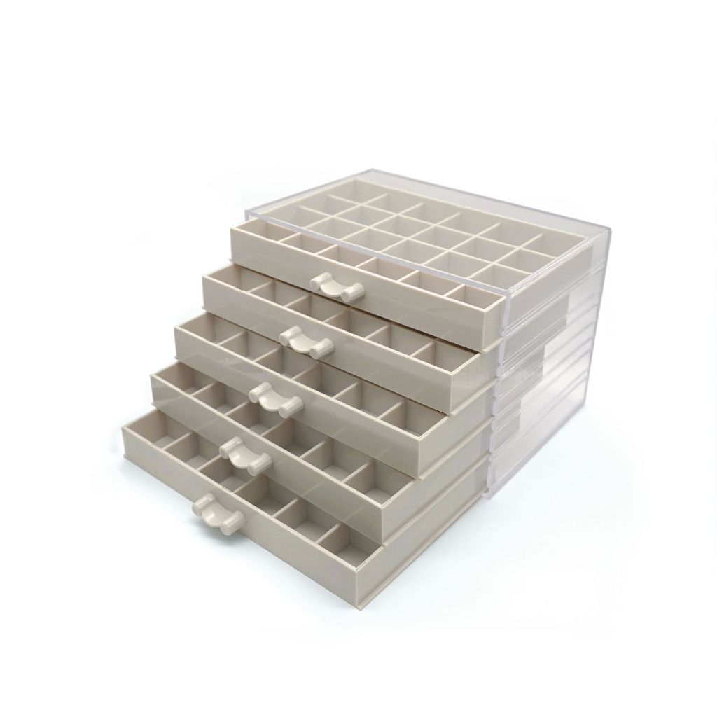 Shopclassyshop 5 Drawer 120 slot jewerly box anti-oxidation earring multi grid ring storage box