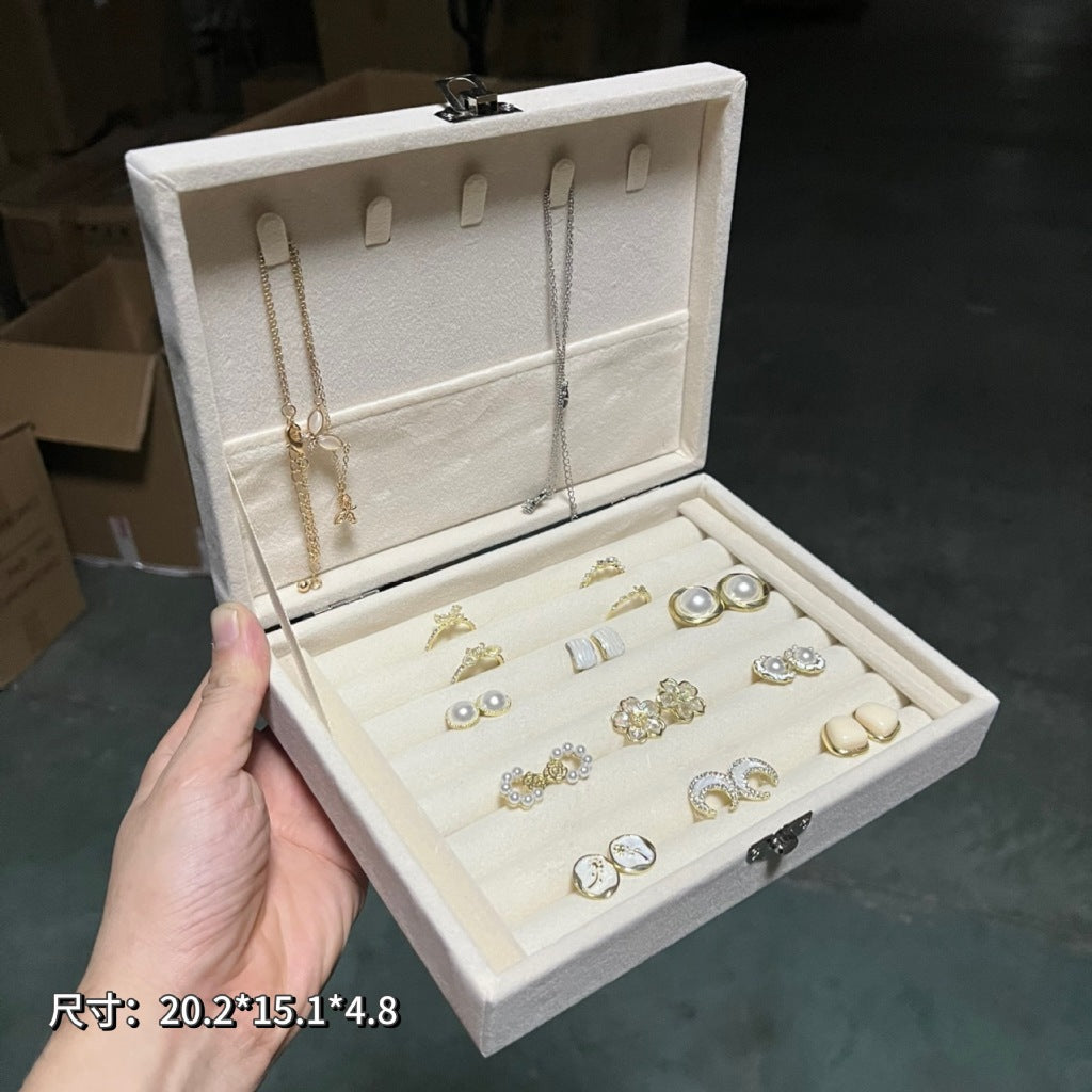 Shopclassyshop 45 Square Slots Exquisite transparent jewelry box drawer women's velvet ring earrings small grid